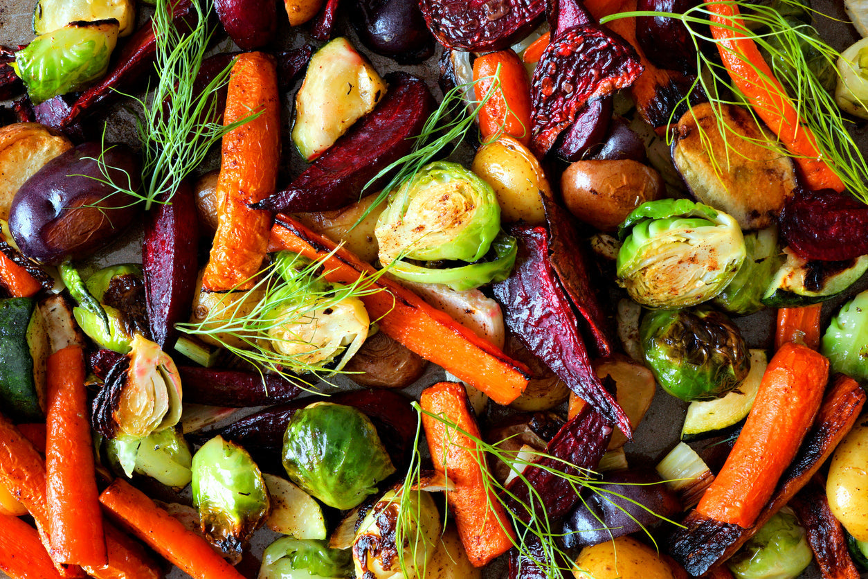 Légumes d'automne grillés colorés — alimentation saisonnière anti-inflammatoire — Maison Kå